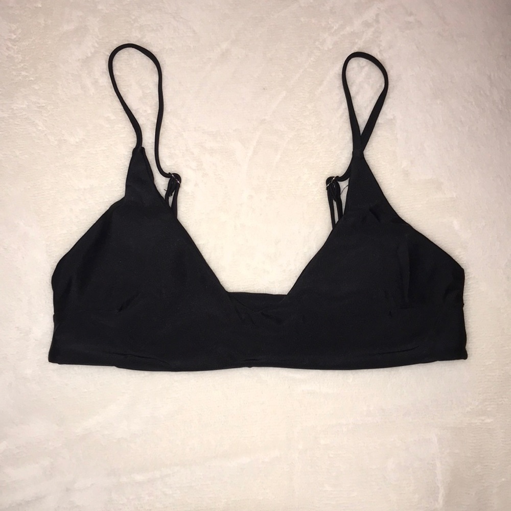 black adjustable bathing suit top